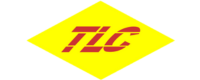 Proofvision - A yellow diamond-shaped background with the letters "TLC" written in bold, red, stylized font in the center. The letters have a horizontal stripe through the middle, giving a dynamic, modern look.